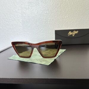 Maui Jim KINI KINI MJ849 - 26E 54 Rootbeer with Crystal/ HCL Bronze